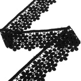 Maxbell 3yd Black Flower Embroidered Trim Lace Trimming Sewing Crafts