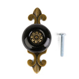 Maxbell Ceramic Drawer Door Cabinet Pull Handle Knob Round Handles 1pcs Black