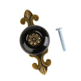 Maxbell Ceramic Drawer Door Cabinet Pull Handle Knob Round Handles 1pcs Black