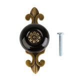 Maxbell Ceramic Drawer Door Cabinet Pull Handle Knob Round Handles 1pcs Black