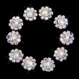 Maxbell 10pcs Crystal Flower Buttons Flatback Decoration DIY 12mm AB Color