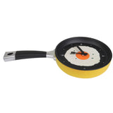 Maxbell Modern Egg Frying Pan Clock Cutlery Kitchen Wall Clock Decoration Yellow