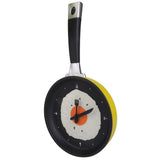 Maxbell Modern Egg Frying Pan Clock Cutlery Kitchen Wall Clock Decoration Yellow