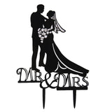 Maxbell Wedding Cake Topper Acrylic Bride Groom Couple Silhouette Celebration Party