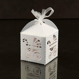 Maxbell 50pcs White Carriage Candy Gift Boxes with Ribbon Baby Shower Favors