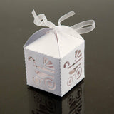 Maxbell 50pcs White Carriage Candy Gift Boxes with Ribbon Baby Shower Favors