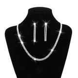 Maxbell Crystal Rhinestone Jewelry Necklace Earring Set Wedding Bridal Party