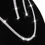 Maxbell Crystal Rhinestone Jewelry Necklace Earring Set Wedding Bridal Party