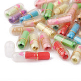 Maxbell 50pcs Transparent Heart Print Expression Capsule Pill with Wishing Paper 2cm