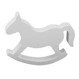 Maxbell White Wooden Small Rocking Horse Wedding Home Decor Kids Toys