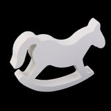 Maxbell White Wooden Small Rocking Horse Wedding Home Decor Kids Toys