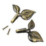 Maxbell 2Pcs Leaf Curtain Drapery Tiebacks Door Wall Hat Hooks Holder Hanger Bronze