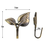 Maxbell 2Pcs Leaf Curtain Drapery Tiebacks Door Wall Hat Hooks Holder Hanger Bronze