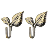 Maxbell 2Pcs Leaf Curtain Drapery Tiebacks Door Wall Hat Hooks Holder Hanger Bronze