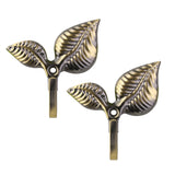 Maxbell 2Pcs Leaf Curtain Drapery Tiebacks Door Wall Hat Hooks Holder Hanger Bronze