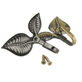 Maxbell 2Pcs Leaf Curtain Drapery Tiebacks Door Wall Hat Hooks Holder Hanger Bronze