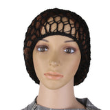 Maxbell 1x Women Soft Rayon Snood Hair Net Crochet Hairnet Cap Black