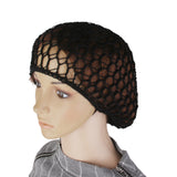 Maxbell 1x Women Soft Rayon Snood Hair Net Crochet Hairnet Cap Black