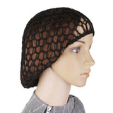 Maxbell 1x Women Soft Rayon Snood Hair Net Crochet Hairnet Cap Black
