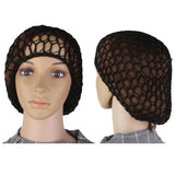 Maxbell 1x Women Soft Rayon Snood Hair Net Crochet Hairnet Cap Black