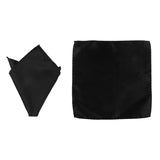 Maxbell 3pcs Men's Satin Bow Tie Cummerbund Hanky Handkerchief Black