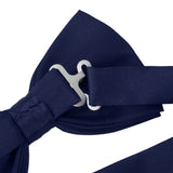 Maxbell 3pcs Men's Satin Bow Tie Cummerbund Hanky Handkerchief Deep Blue