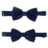 Maxbell 3pcs Men's Satin Bow Tie Cummerbund Hanky Handkerchief Deep Blue