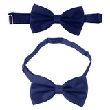 Maxbell 3pcs Men's Satin Bow Tie Cummerbund Hanky Handkerchief Deep Blue