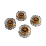 Maxbell 4pcs Speed Dial Knobs for Gibson Epiphone Style Electric Guitars Gold/White