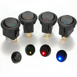 Maxbell 10pcs Blue Led Dot Light Car Auto Boat Round Rocker ON/OFF Toggle Switch