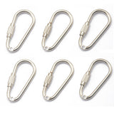 Maxbell 6 Pcs Steel Screw Locking Carabiner Key Ring Clasp