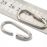 Maxbell 6 Pcs Steel Screw Locking Carabiner Key Ring Clasp
