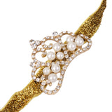 Maxbell Infant Baby Rhinestone Pearl Crown Hair Bands Photography Headband - Gold