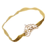 Maxbell Infant Baby Rhinestone Pearl Crown Hair Bands Photography Headband - Gold