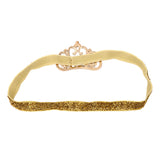 Maxbell Infant Baby Rhinestone Pearl Crown Hair Bands Photography Headband - Gold