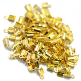 Maxbell 100 Pcs Folding Crimps Cord Thong End Connectors 10mm Gold