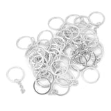 Maxbell 50pcs Silver Plated Alloy Split Keyring with Chains 25mm