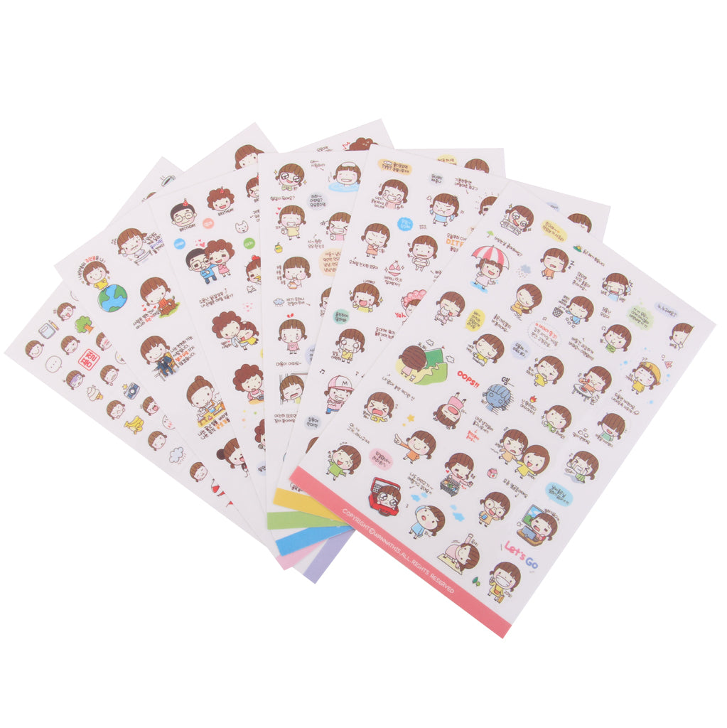 Maxbell 6 Sheets Cute Momoi Scrapbooking Memo Stickers Diary Book Sticker Decoration