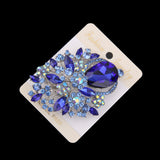 Maxbell Flower Brooch Large Crystal Rhinestone Bridal Broach Pin Royalblue