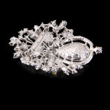 Maxbell Flower Brooch Large Crystal Rhinestone Bridal Broach Pin Royalblue