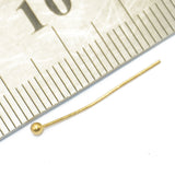 Maxbell 200pcs 20mm Light Golden Brass Ball Pins Jewelry Findings Headpins