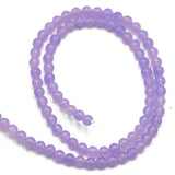 Maxbell 4mm Violet Purple Jade Round Gemstone Loose Beads Strand 15.5 Inch