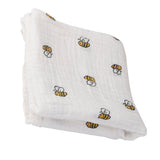 Maxbell 1 Pcs Muslin Cotton Blanket Newborn Baby Blanket Swaddle Bath Towel Bee