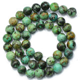 Maxbell 8mm Natural African Turquoise Jewelry Making loose gemstone beads strand 15"