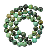 Maxbell 8mm Natural African Turquoise Jewelry Making loose gemstone beads strand 15"