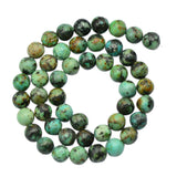 Maxbell 8mm Natural African Turquoise Jewelry Making loose gemstone beads strand 15"