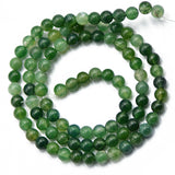 Maxbell 4mm Nature Green Moss Agate Gemstone Loose Spacer Beads 15'' Round