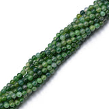Maxbell 4mm Nature Green Moss Agate Gemstone Loose Spacer Beads 15'' Round