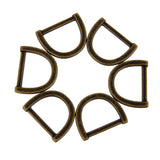 Maxbell 20Pcs Metal D-Ring Buckle Loop Ring for Strap Keeper Bronze