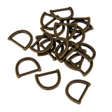 Maxbell 20Pcs Metal D-Ring Buckle Loop Ring for Strap Keeper Bronze